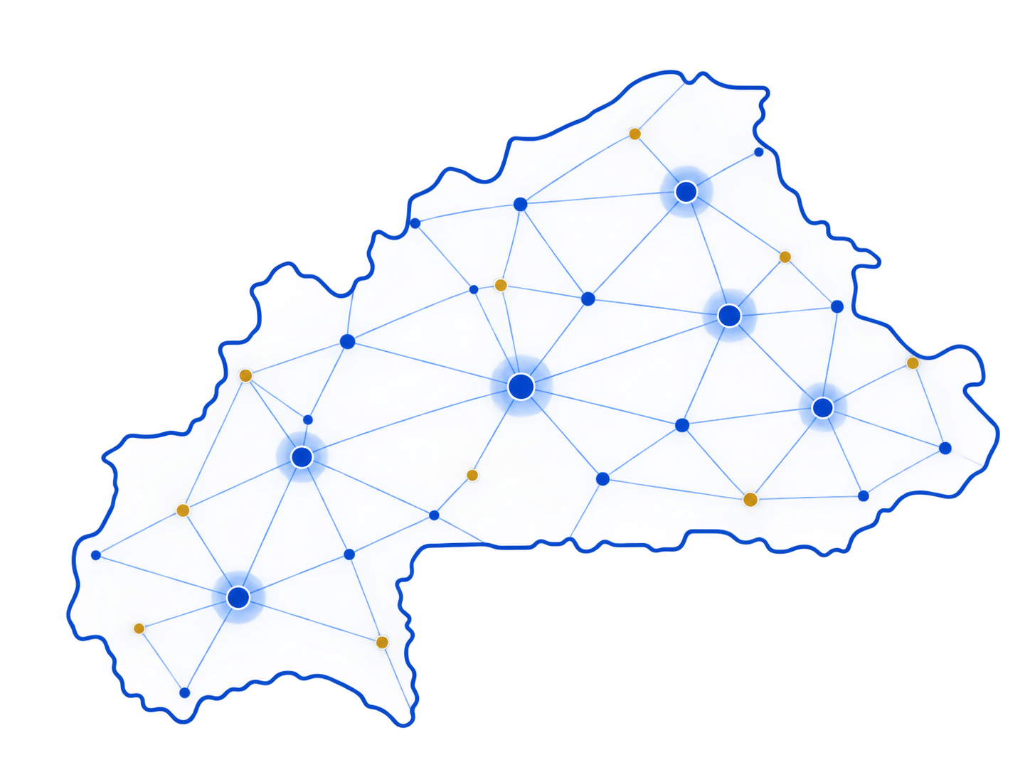 Map of connectivity across Burkina Faso